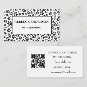 Dot Business Card für Hunde schwarz und weiß Polka Visitenkarte