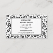 Dot Business Card für Hunde schwarz und weiß Polka Visitenkarte (Rückseite)