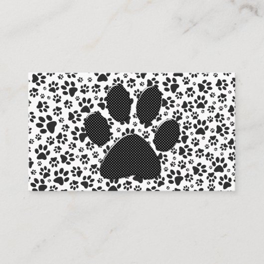 Dot Business Card für Hunde schwarz und weiß Polka Visitenkarte (Vorderseite)