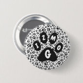 Dot-Button für Hunde schwarz und weiß Polka Button (Vorne & Hinten)