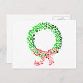 Dot Christmas Kranz mit Bow Feiertagspostkarte (Vorne/Hinten)