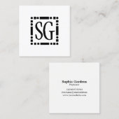 Dot Dash Box - Initialen Quadratische Visitenkarte (Vorne/Hinten)