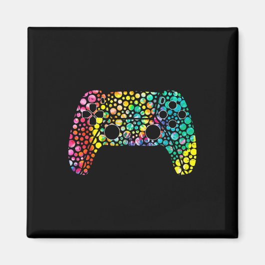 Dot Day Gamers Boy Game Controller Colorful Polka Magnet (Vorne)