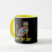 Dot Day polka dot cat Tasse (Vorderseite Links)