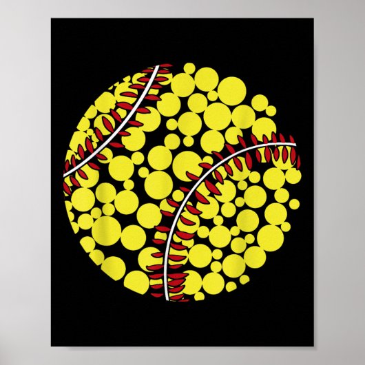 Dot Day Softball Vibes Polka Dots Kinder Kleinkind Poster (Vorne)