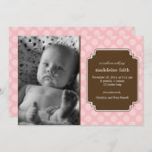 Dot Delight Baby Birth Ankündigung (Vorne/Hinten)