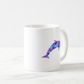 Dot Dolphin Colorfull Abstract Sea Animal Kaffeetasse (VorderseiteRechts)