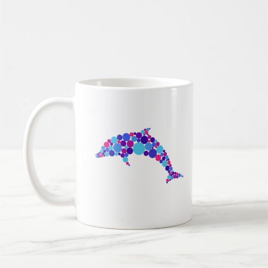 Dot Dolphin Colorfull Abstract Sea Animal Kaffeetasse (Links)