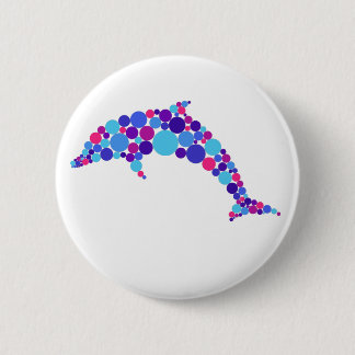 Dot Dolphin Colorfull Abstrakt Sea Animal Button