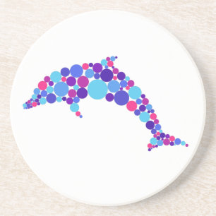 Dot Dolphin Colorfull Abstrakt Sea Animal Getränkeuntersetzer