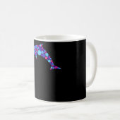 Dot Dolphin Colorfull Abstrakt Sea Animal Kaffeetasse (VorderseiteRechts)