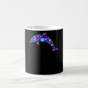 Dot Dolphin Colorfull Abstrakt Sea Animal Kaffeetasse