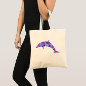 Dot Dolphin Colorfull Abstrakt Sea Animal Tragetasche (Vorderseite (Produkt))
