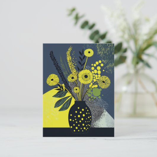 Dot Dot Blume #005 Postkarte (Stehend Vorderseite)