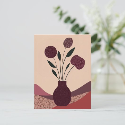 Dot Dot Blume #006 Postkarte (Stehend Vorderseite)