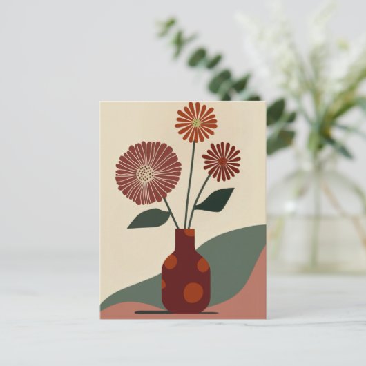 Dot Dot Blume #010 Postkarte (Stehend Vorderseite)