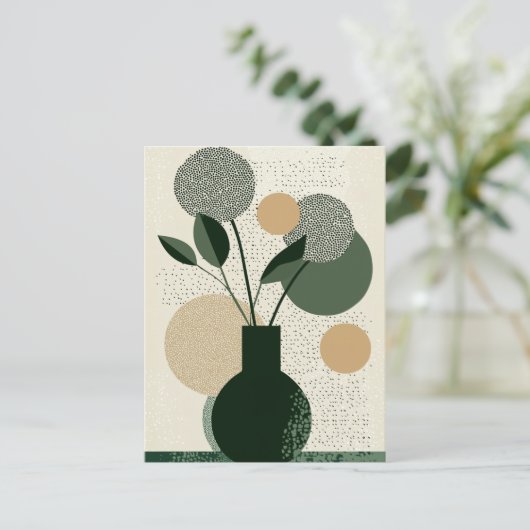 Dot Dot Blume #018 Postkarte (Stehend Vorderseite)