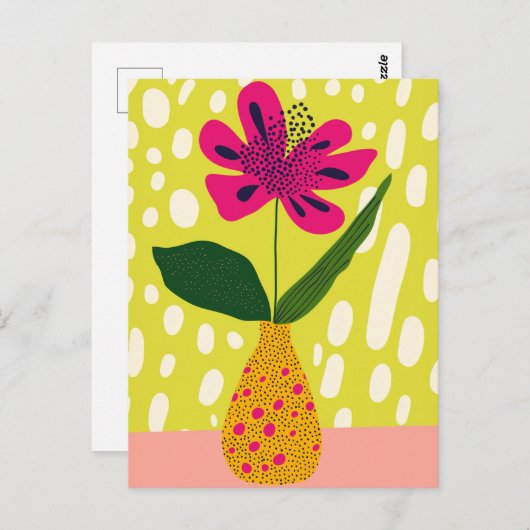 Dot Dot Blume #019 Postkarte (Vorne/Hinten)