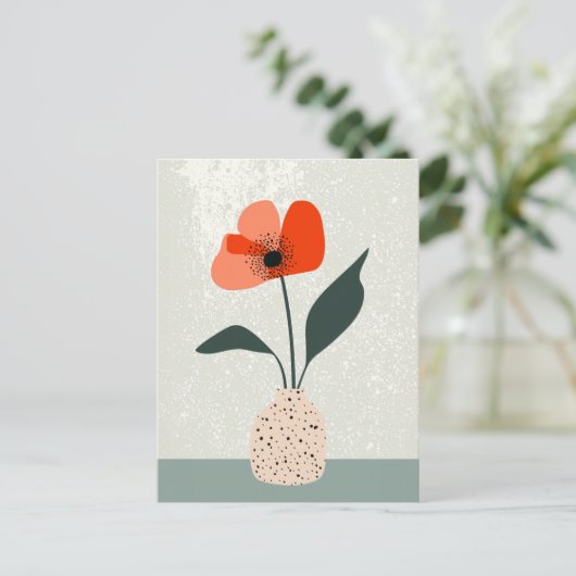 Dot Dot Blume #023 Postkarte (Stehend Vorderseite)