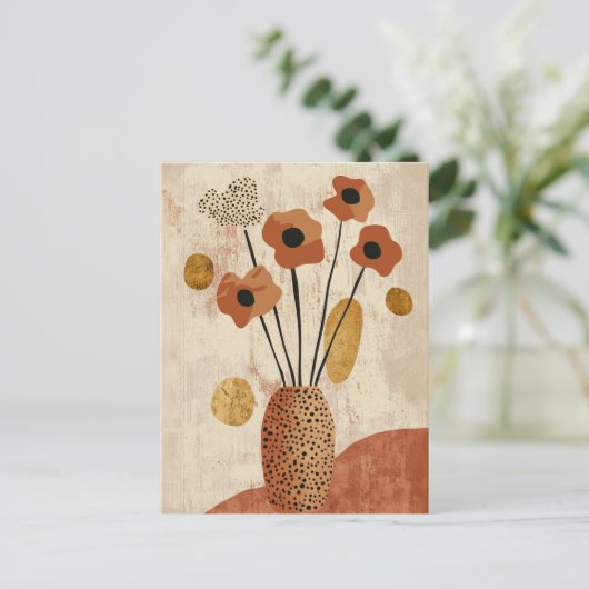 Dot Dot Blume #024 Postkarte (Stehend Vorderseite)