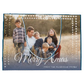Dot Frame Foto Merry Xmas Große Geschenktüte (Rückseite)