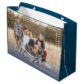 Dot Frame Foto Merry Xmas Große Geschenktüte (Rückseite Schrägansicht)