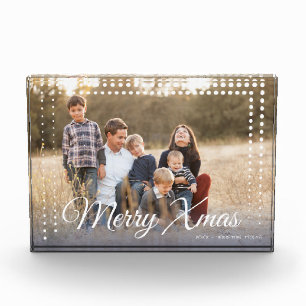 Dot Frame Merry Xmas Keepake Fotoblock