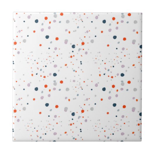 Dot Fusion" Kleine große Multicolor Polka Dot Whit Fliese (Vorderseite)