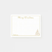 Dot Grid: Golden Filigree Weihnachtsbaum Elegant Post-it Klebezettel (Vorderseite)