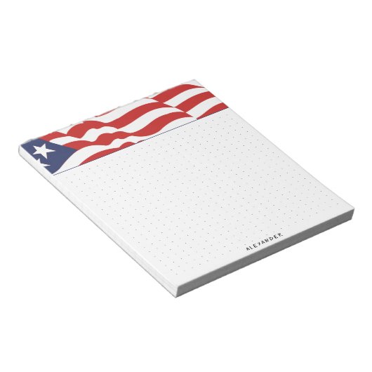 Dot Grid Independence Day American Flag Graphic Notizblock (angewinkelt)