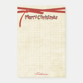 Dot Grid Merry Christmas Tartan Muster Typografie Post-it Klebezettel