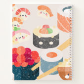 Dot Grid Spiral Notebook Sushi Design Notizblock (Rückseite)