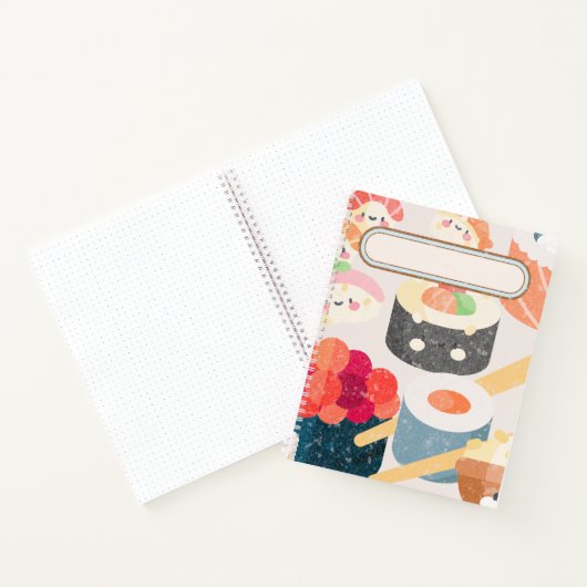 Dot Grid Spiral Notebook Sushi Design Notizblock (Innenseite)