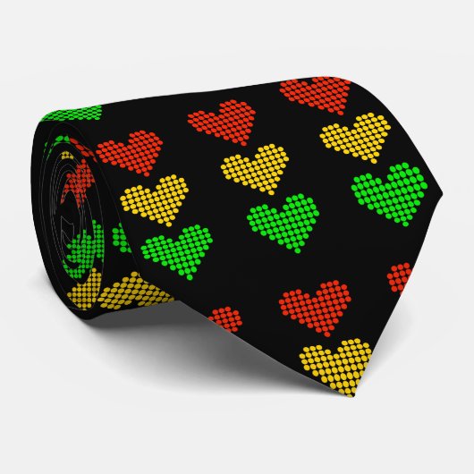 Dot Heart Stoplight Krawatte (Gerollt)