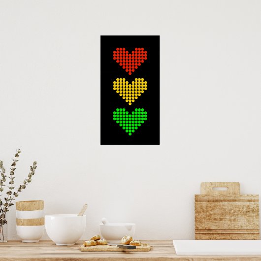 Dot Heart Stoplight Poster (Küche)