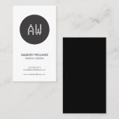 DOT INITIALS LOGO B&W Designer Business Card Visitenkarte (Vorne/Hinten)