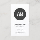 DOT INITIALS LOGO B&W Designer Business Card Visitenkarte (Vorderseite)