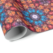 Dot Mandala Blue Red und Orange Geschenkpapier (Rolleneckpunkt)
