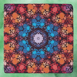 Dot Mandala Blue Red und Orange Töpfeuntersetzer