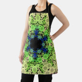 Dot Mandala Blume Blau Grün und Gelb Schürze (InSitu)