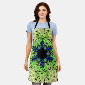 Dot Mandala Blume Blau Grün und Gelb Schürze (Getragen)