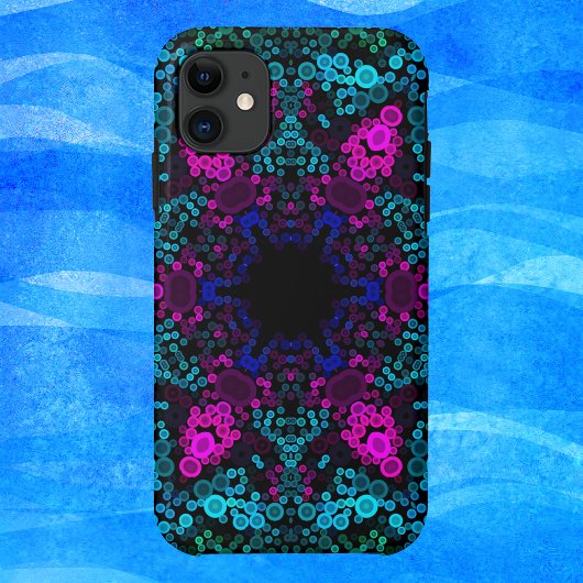 Dot Mandala Blume Blau Grün und Rosa Case-Mate iPhone Hülle