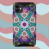 Dot Mandala Blume Blau Grün und Rosa Case-Mate iPhone Hülle
