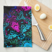 Dot Mandala Blume Blau Grün und Rosa Geschirrtuch (Viertel Falte)