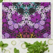 Dot Mandala Blume Blau Rosa und Gelb Geschirrtuch (Gefaltet)