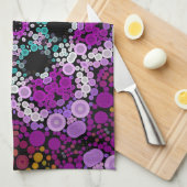 Dot Mandala Blume Blau Rosa und Gelb Geschirrtuch (Viertel Falte)