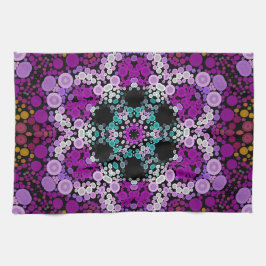 Dot Mandala Blume Blau Rosa und Gelb Geschirrtuch