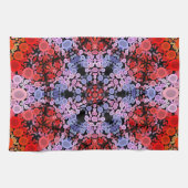 Dot Mandala Blume Blau Rot und Rosa Geschirrtuch (Horizontal)