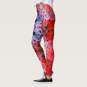 Dot Mandala Blume Blau Rot und Rosa Leggings (Links)