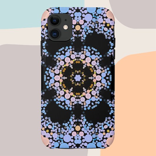 Dot Mandala Blume Blau und Gelb Case-Mate iPhone Hülle